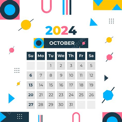 October 2024 Calendar Design Vector Calendar 2024 Calendar 2024