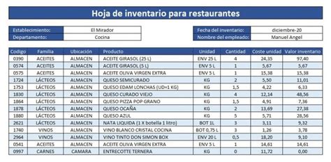 C Mo Hacer Un Inventario De Cocina Plantilla Excel Gratis