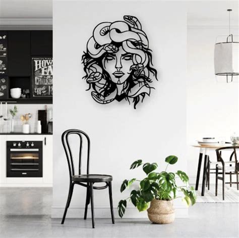 Medusa mitología griega corte láser svg dxf archivos pared Etsy España