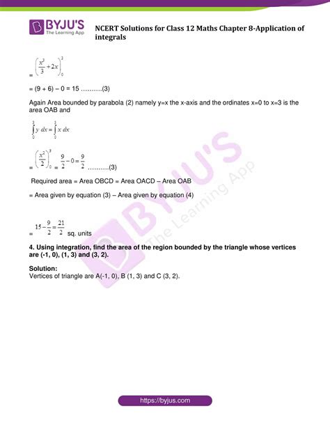 NCERT Solutions For Class 12 Maths Chapter 8 Application Of Integrals