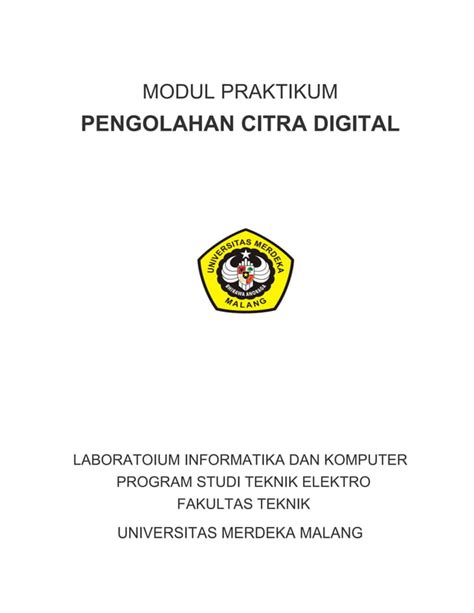 Asli Modul Praktikum Pengolahan Citra Digital V Pdf