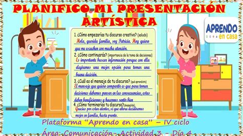 Planifico mi presentación artística sesiones aprendo en casa 3 y 4