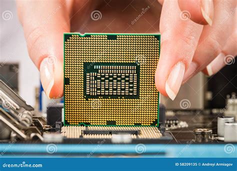 Modern Processor And Motherboard Stock Image Image Of Silicon Clean