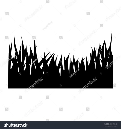 Grass Silhouette Of Grass Vector Illustration Royalty Free Stock Vector 1911779686