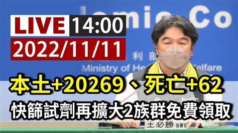 【完整公開】live 本土20269、死亡62 快篩試劑再擴大2族群免費領取 Youtube