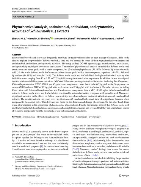 Pdf Phytochemical Analysis Antimicrobial Antioxidant And