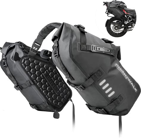 Rhinowalk Motorcycle Saddlebags Waterproof 28l 14l2 Side Saddlebags