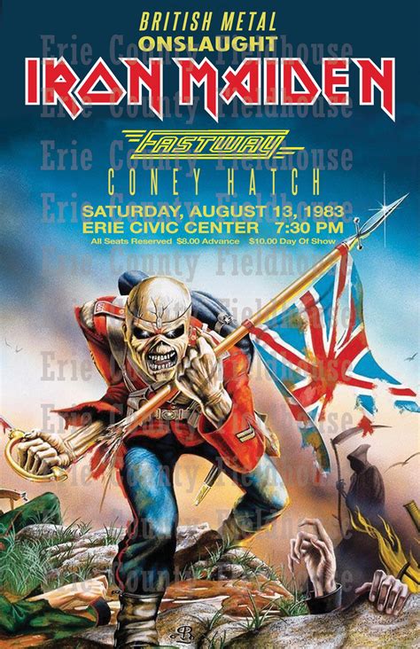 Iron Maiden 1983 Concert Poster Erie Civic Center Erie Pa Etsy