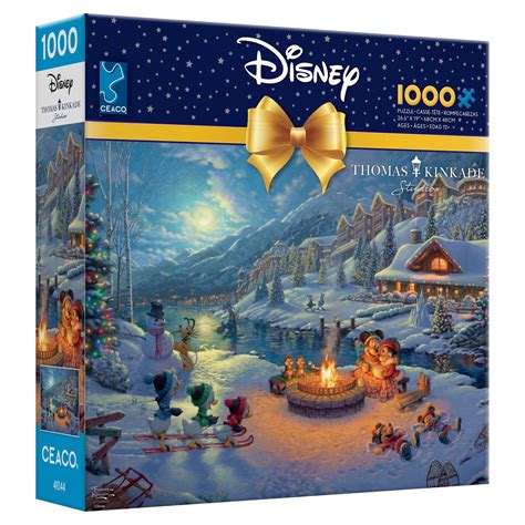 Ceaco 1000 Piece Thomas Kinkade Holiday Disney Mickey Minnie