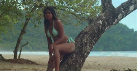 A Girl In A Bikini Enjoys The Serenity O Stock Video Pond