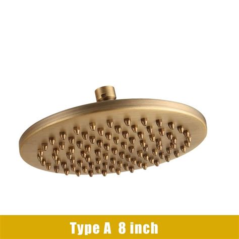 Inch Classic Antique Brass Rainfall Shower Head Black Rose Gold