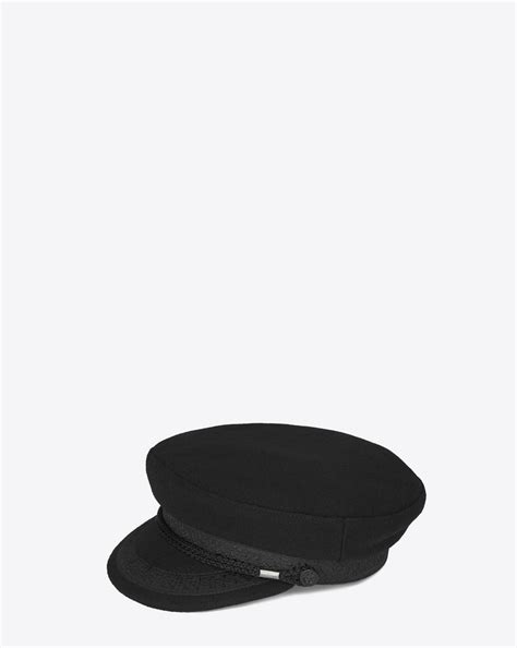 Saint Laurent Sailor Hat In Black Wool