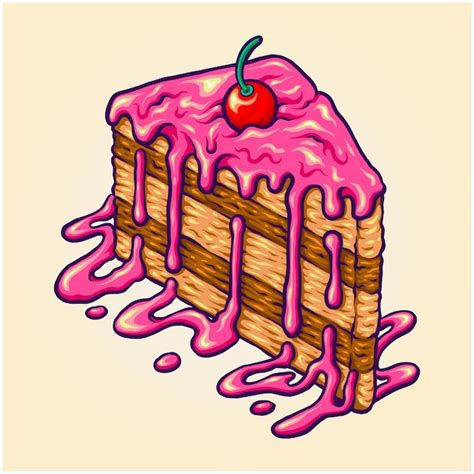 Delicioso Pastel De Cumplea Os Cereza Ilustraci N Vector Premium