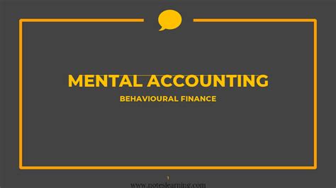 mental accounting  notes learning
