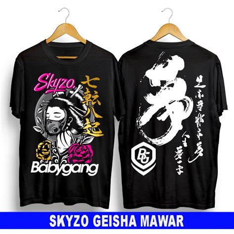 Jual Kaos Distro Kaos Sablon Kaos Kartun Skyzo Geisha Mawar Kaos