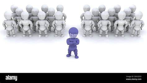 One Person Leading Teams Of People Stock Photo Alamy