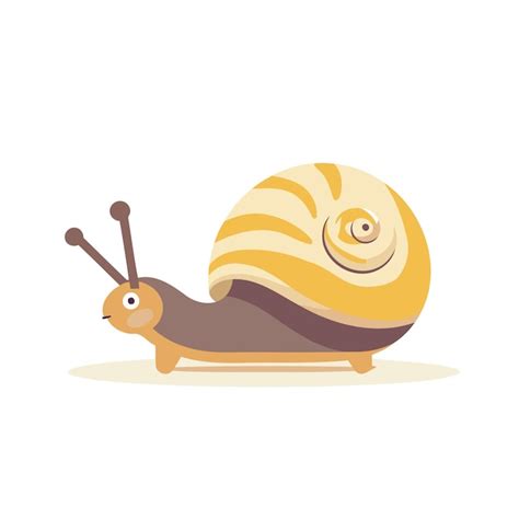 El vector de dibujos animados de caracol lindo Ilustración aislada en