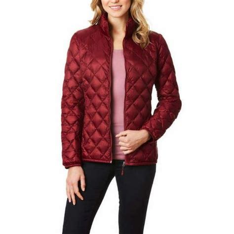 32 Degrees Heat Ladies Packable Ultra Light Down Jacket Medium Wine