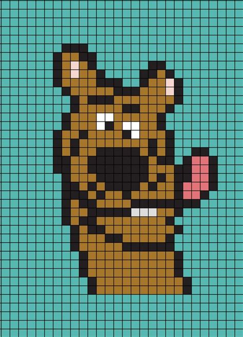 Scooby Doo S Face Pixel Art Pixel Art Pixel Art Grid Easy Pixel Art