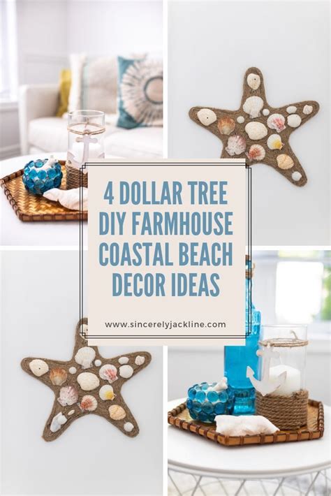 4 Dollar Tree DIY Farmhouse Coastal Beach Decor