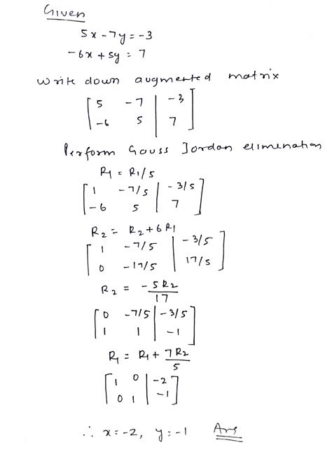 Solved Solve The System Using Gaussian Elimination Or Gauss Jordan