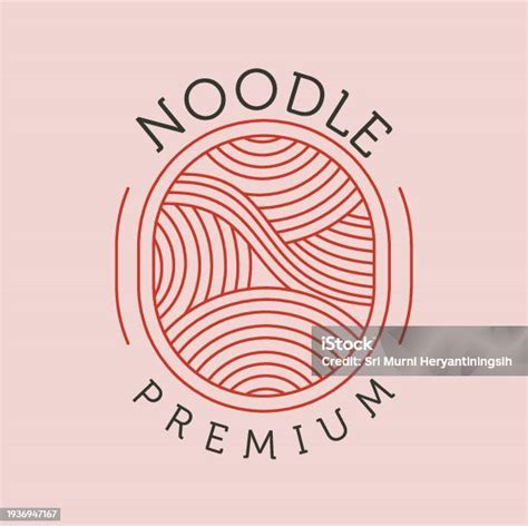 Mie Premium Line Art Logo Logo Simbol Vektor Ilustrasi Desain Ilustrasi