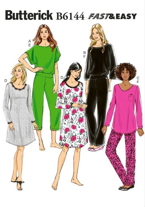 Sewing Pattern Womens Easy Lounge Wear Pattern Etsy Nightgown