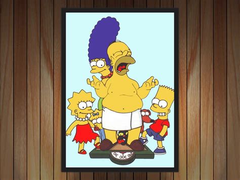 Quadro Homer Simpsons Desenho Moldura Gg Elo