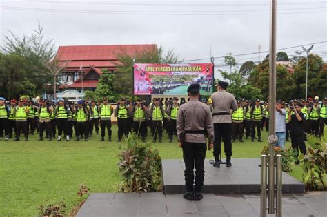 Kapolres Tanjung Jabung Timur Pimpin Apel Penggeseran Pasukan Pam Tps