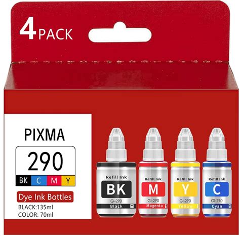 Amazon Compatible Canon GI290 GI 290 Refill Ink Bottle Kit For