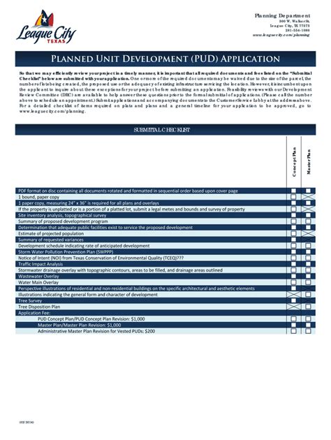 Fillable Online Planned Unit Development PUD BApplicationb League