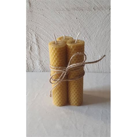 Lot De 3 Bougies En Cire D Abeille