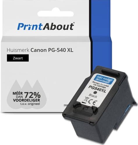 PrintAbout Huismerk Inktcartridge PG 540 XL Zwart Hoge Capaciteit