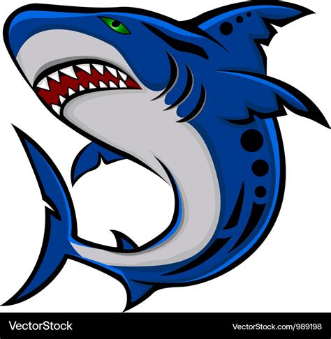 Angry Shark Royalty Free Vector Image Vectorstock