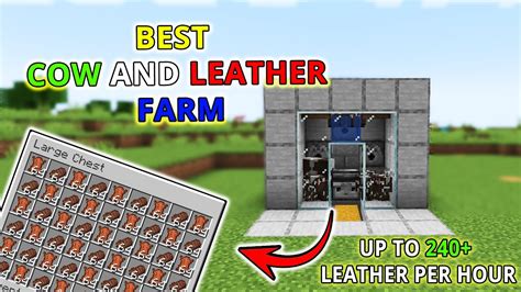 Easiest Way To Get Leather And Food In Minecraft Auto Cow Farm Youtube