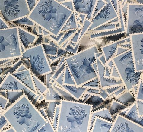 Stamp Art Grey Blue Queen Elizabeth Ii Machin Great Etsy