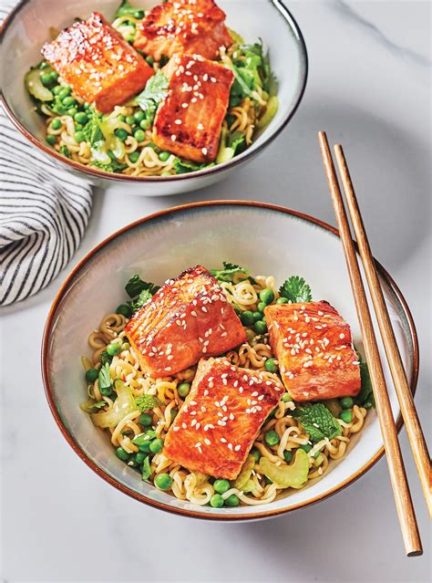 Ramen noodle bowls with hoisin salmon – Artofit