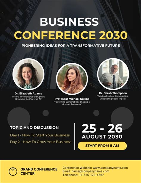 Black And Yellow Modern Professional Conference Poster Venngage