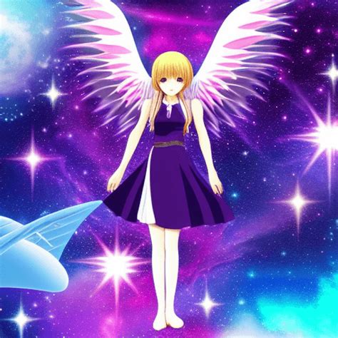 Anime Angel Girl Space Background · Creative Fabrica