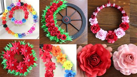 5 Beautiful Paper Flower Wall Hanging Easy Wall Decoration Ideas