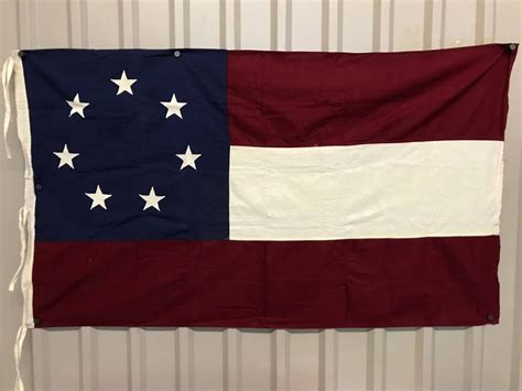 Confederate First National 7 Star Cotton Flag 3 X 5 With Ties Re