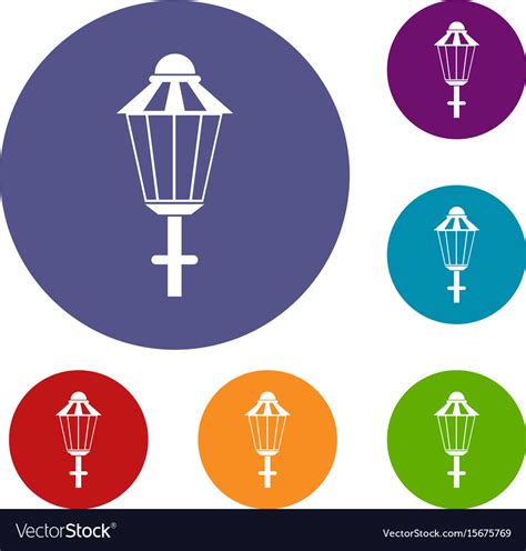 Street Lamp Icons Set Royalty Free Vector Image