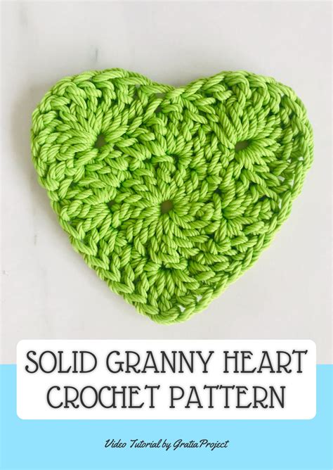 Solid Granny Heart Crochet Tutorial Gratia Project