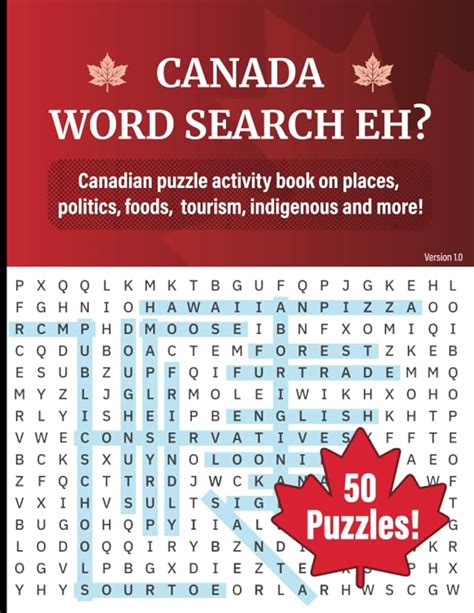 Canada Word Search Eh Canadian Puzzle Activity Book On Places