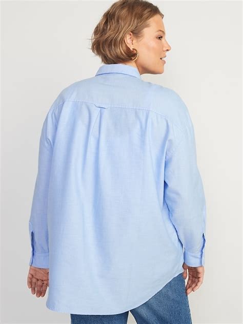 Oversized Button Down Boyfriend Shirt For Women Old Navy