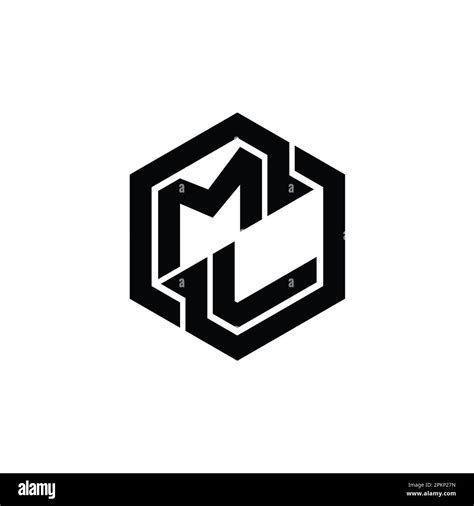 ML Logo monogram gaming with hexagon geometric shape design template ...