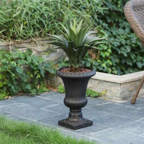 Luxen Home Dark Brown Mgo Traditional Urn Planter Kroger