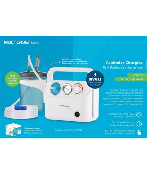 Aspirador Cirurgico Clinico Multilaser Bivolt Casa M Dica