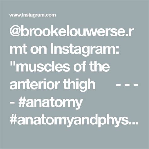 Brookelouwersermt On Instagram Muscles Of The Anterior Thigh 🦵🏼