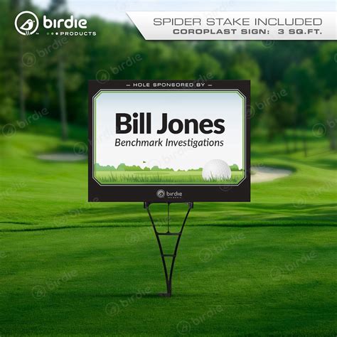 Golf Tee Signs Golf Tournament Signs 18 X 24 Coroplast Signs With Stakes Included Golf Sponsor